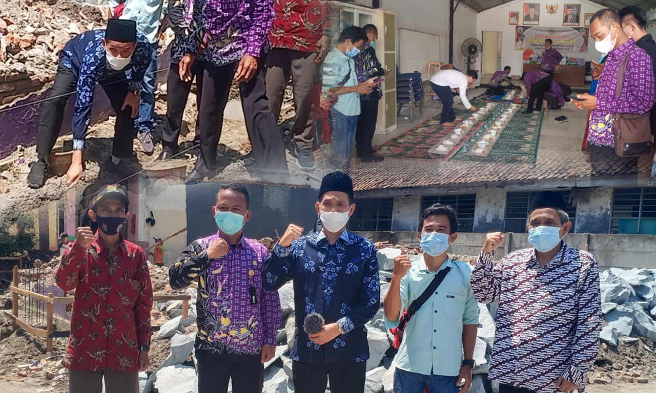 Kades MH Kipang Melakukan Peletakan Batu Pertama Pembangunan Kantor Desa Tegal Kunir Lor
